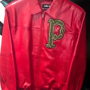 Pelle Pelle Leather Jacket Red and Gold